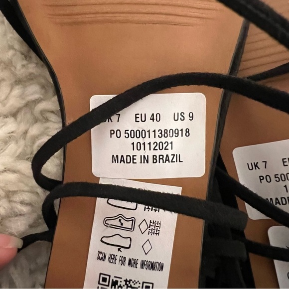 Asos Design Square toe tie leg block heeled Women’s Heels Black SZ US 9 LKNW - Picture 8 of 10